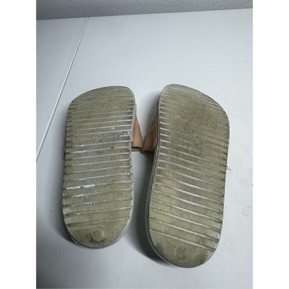 CALVIN KLEIN Slip On Sliders Flip Flop Sandals Women’s  Size 8 Pink Canvas - Picture 6 of 7